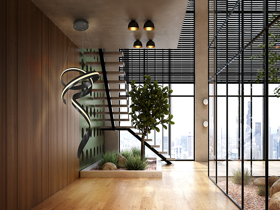 Schuller Lighting Pendants Amara 227513  AMARA - VERTICAL LAMP - MATT BLACK
