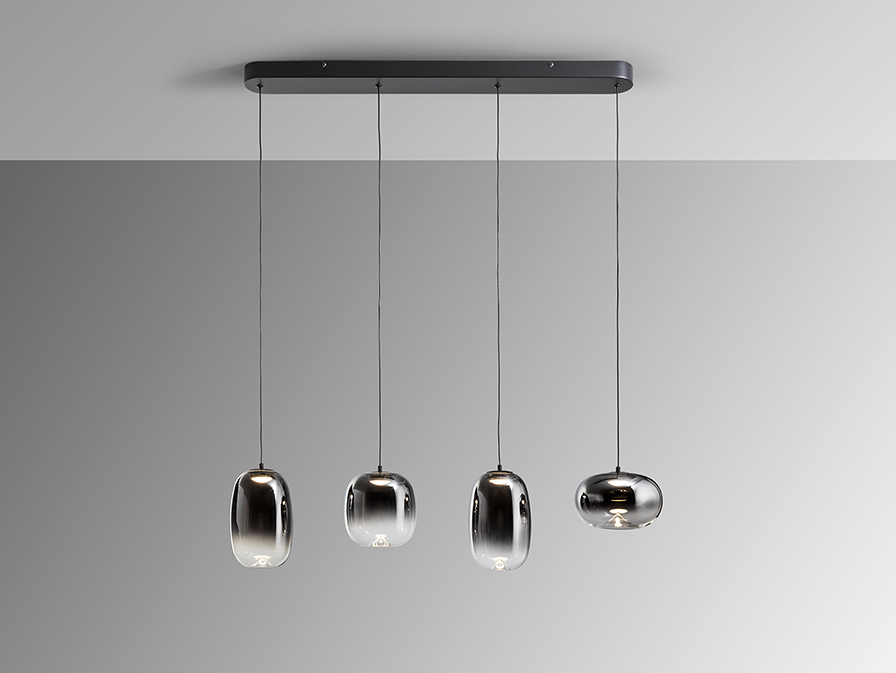Schuller Lighting Pendants Onice 314329  ONICE - LAMP 4L BLACK-SMOKE