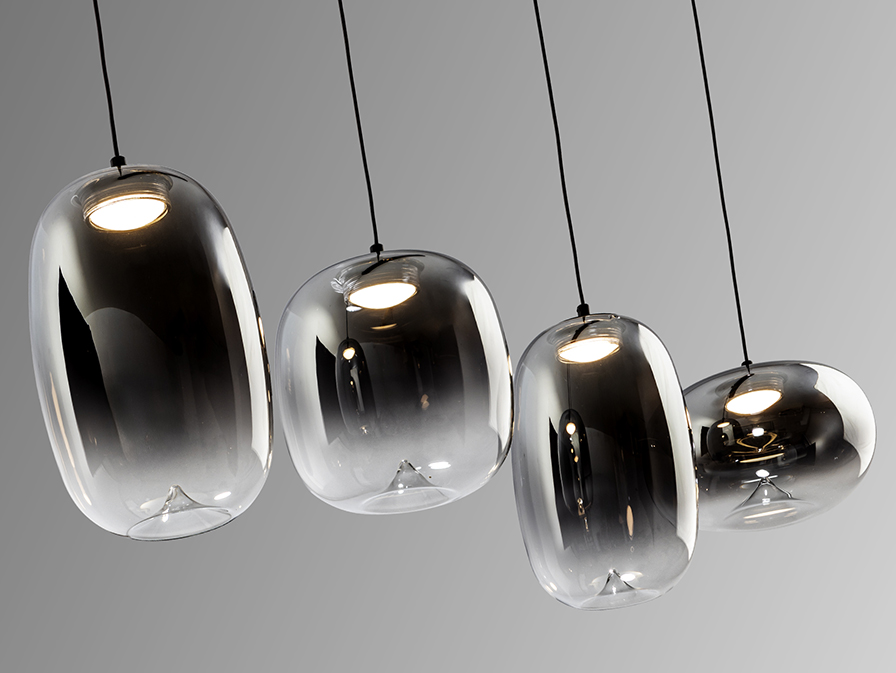 Schuller Lighting Pendants Onice 314329  ONICE - LAMP 4L BLACK-SMOKE