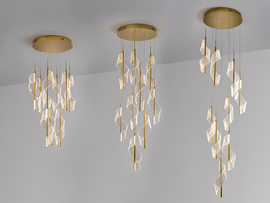 Schuller Lighting Pendants Velas 351492  VELAS- LAMP 9L, GOLD, DIMABLE