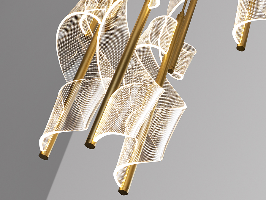 Schuller Lighting Pendants Velas 351492  VELAS- LAMP 9L, GOLD, DIMABLE