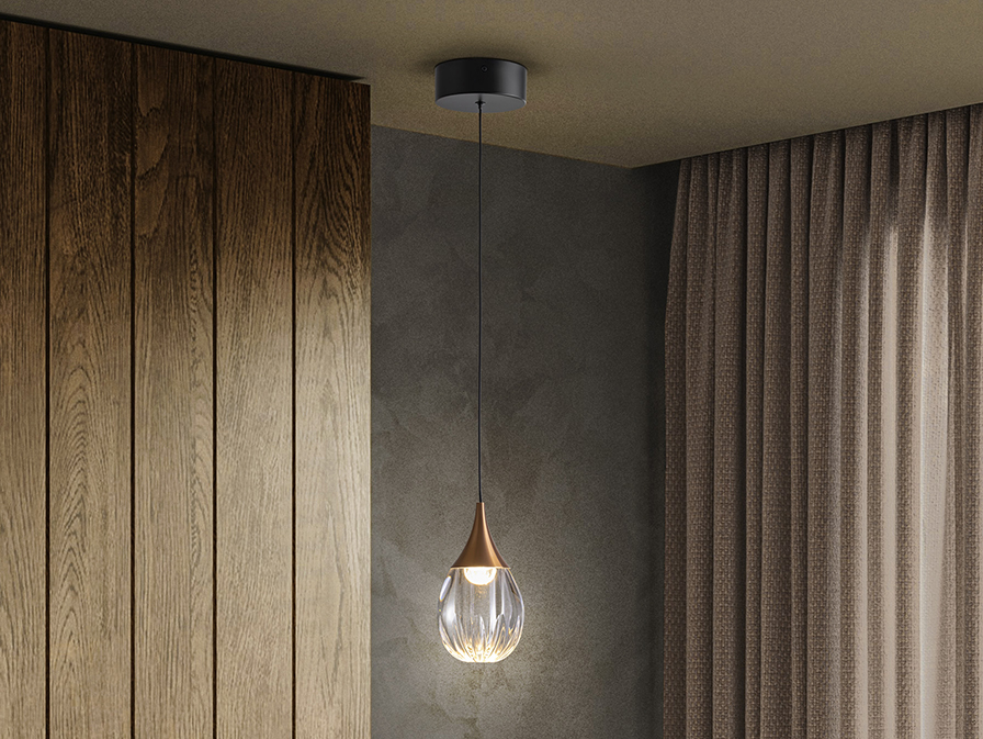 Schuller Lighting 1 Light Pendants Corina 403467  CORINA - LAMP 1L BLACK-COPPER